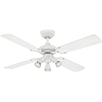 Westinghouse Lighting Princess Euro Ventilador de Techo GU10- Acabado en blanco con aspas reversibles en blanco-haya